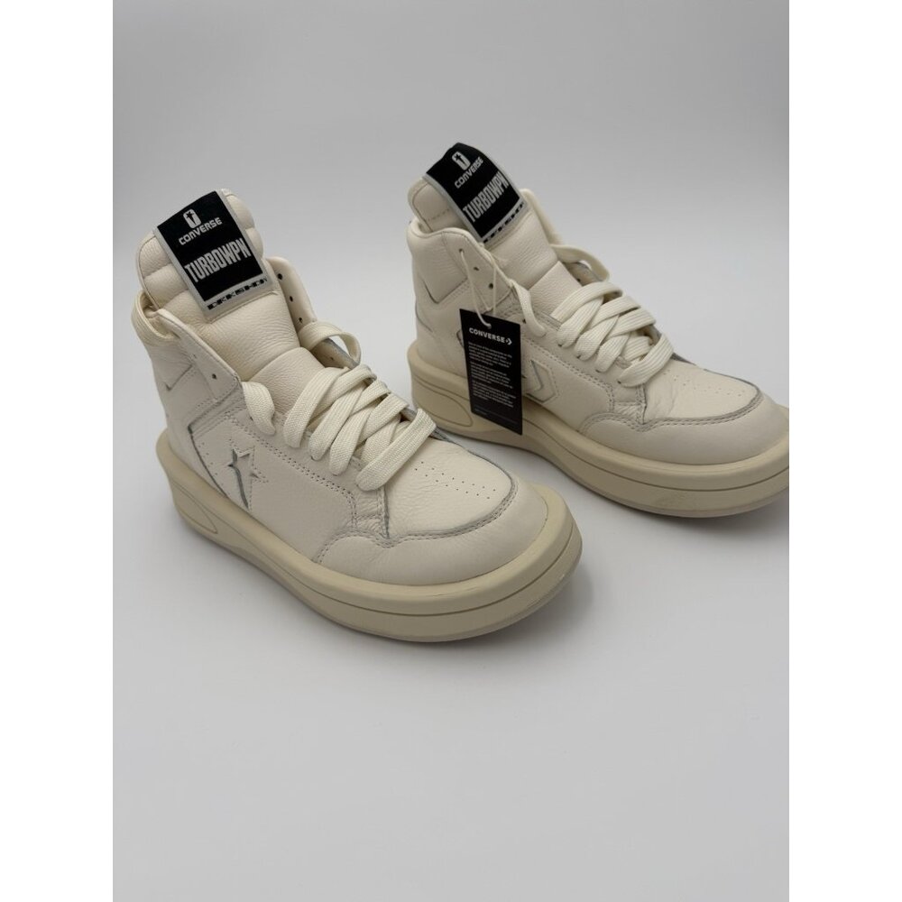 Converse Rick Owens DRKSHDW TURBOWPN Mid Top Leather Athletic‎ Shoes Gray Men 8